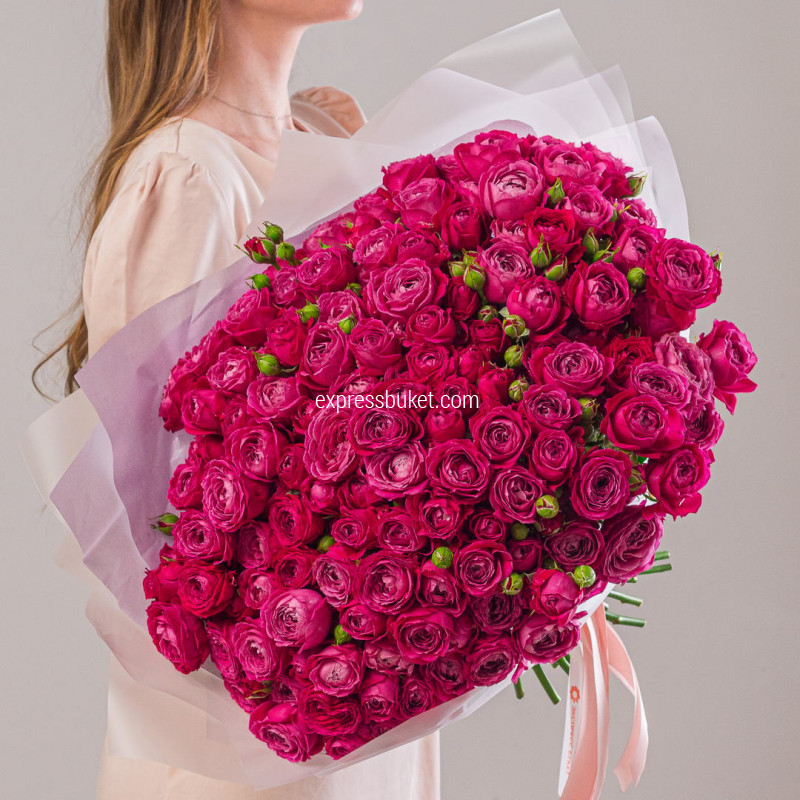 Букет из 35 пионовидных роз Мисс Баблз 
